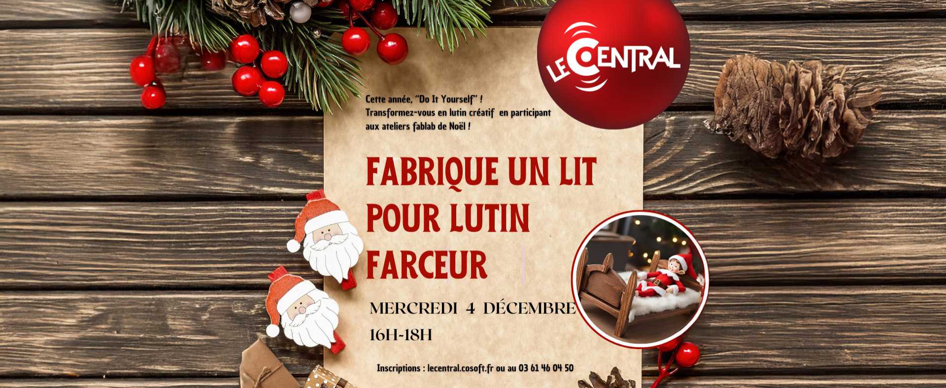 Transformez vous en lutin du Père Noël en fabriquant ou en réparant lors d’ateliers créatifs au fablab !